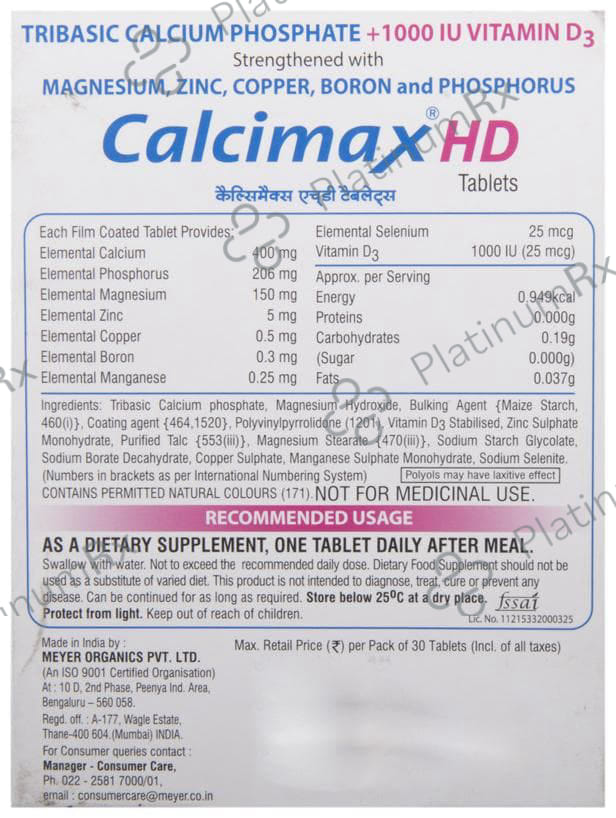 Calcimax HD Tablet 30 tablets