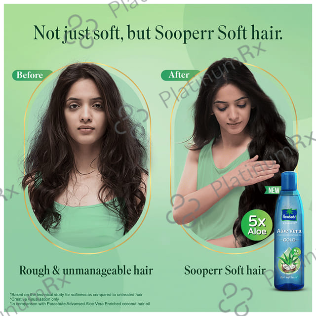 Parachute Advansed 5x Aloe Vera Enriched Coconut Hair Oil Gold - For Soft Hair 400 ml