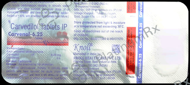 Carvenol 6.25mg Tablet 10s