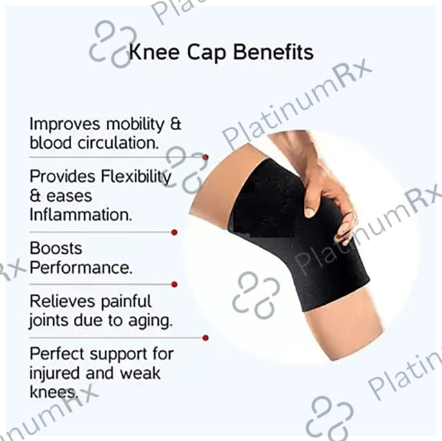 Superfine Comfort Knee Capsule Support for Joint Pain, Arthritis, Sports, Gym, Running and Injury Black Medium 1 Unit