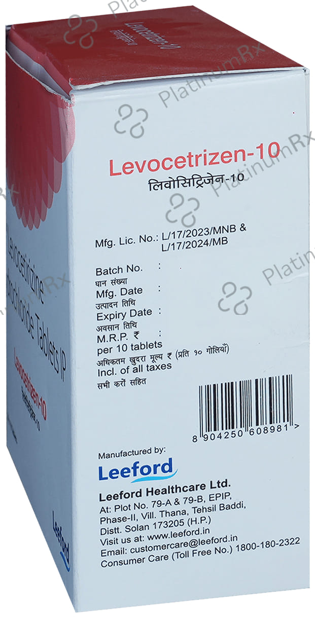 Levocetrizen 10mg Tablet 10s