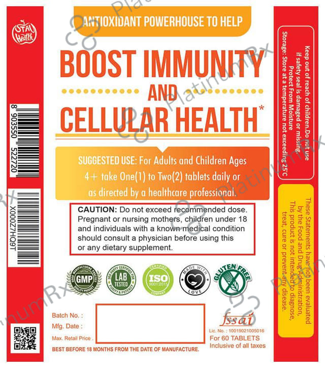 iStayHealthy Vitamin C 500mg Immunity Booster Chewable Tablet 60s