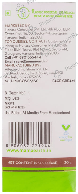 Mamaearth Bye Bye Blemishes Face Cream - With Mulberry Extract & Vitamin C - Paraben-Free