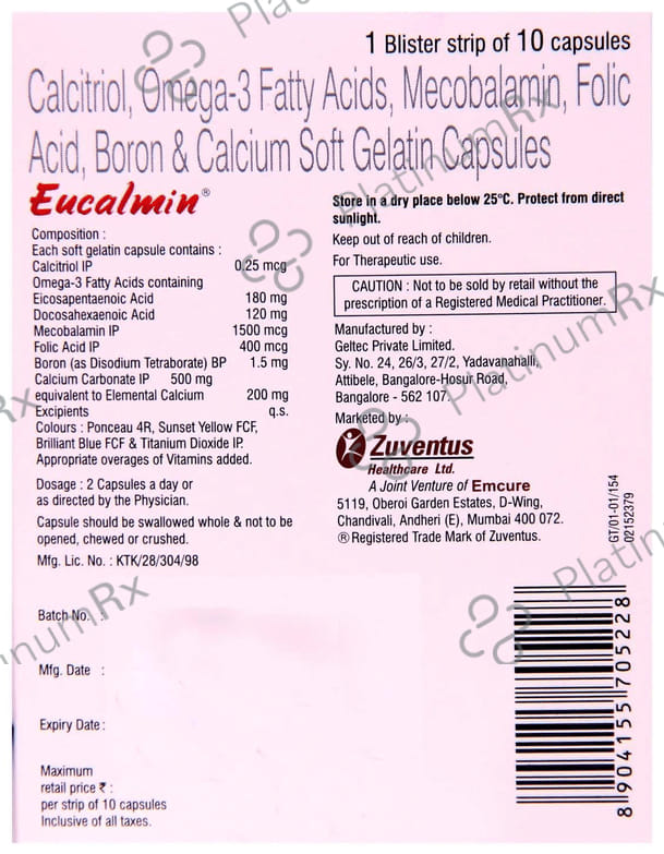 Eucalmin Capsule 10s