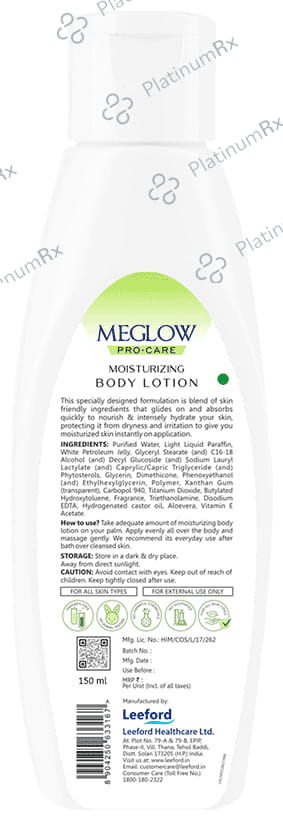 Meglow Moisturising Body Lotion Aloevera