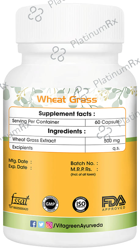 Vitagreen Wheat Grass 500mg Capsule