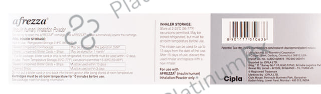 Afrezza (12 Units per Cartridge + 1 Inhaler) Powder For Inhalation Cartridges 30s