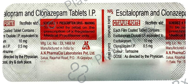 Citapure Forte 0.5/10mg Tablet 10s