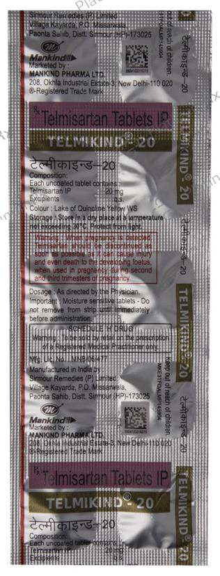 Telmikind 20mg Tablet 10s