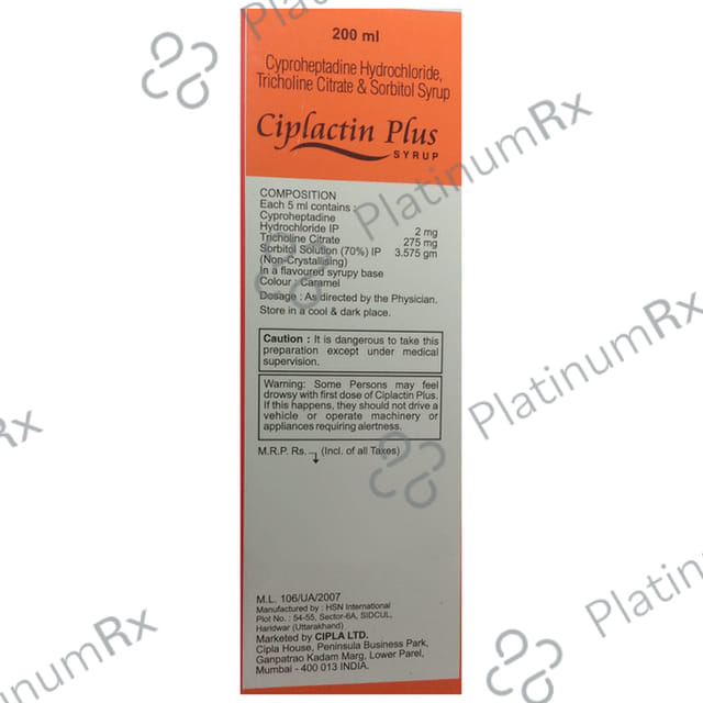 Ciplactin Plus Syrup