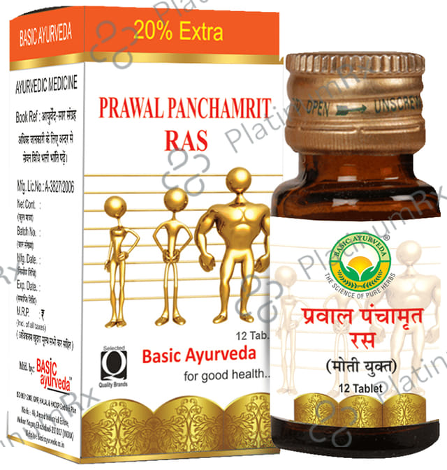 Basic Ayurveda Prawal Panchamrit Ras 12 tablets