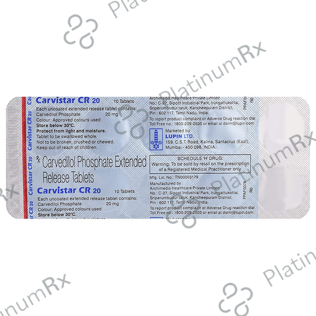 Carvistar CR 20mg Tablet 10s