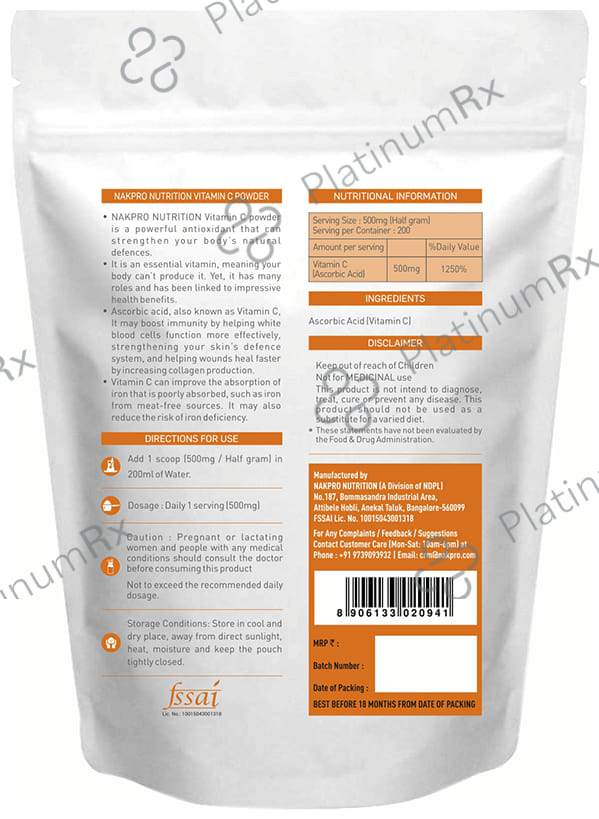 Nakpro Nutrition Vitamin C Powerful Antioxidant Powder