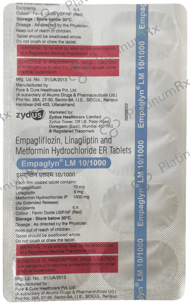 Empaglyn LM 10/1000mg Tablet ER 10s
