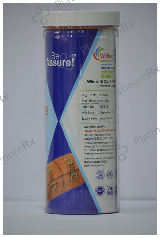 Wellness Surgical Ortho Care Fast Edges Cotton Crepe Bandage 15cm x 4m
