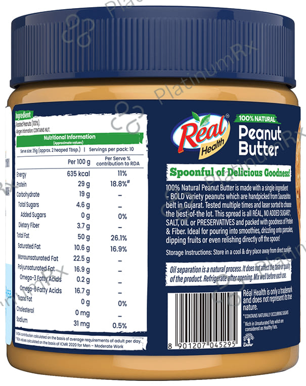Real Health 100% Natural Peanut Butter Creamy