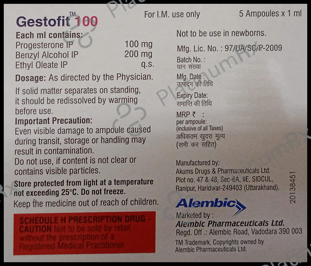 Gestofit 100mg Injection 1ml