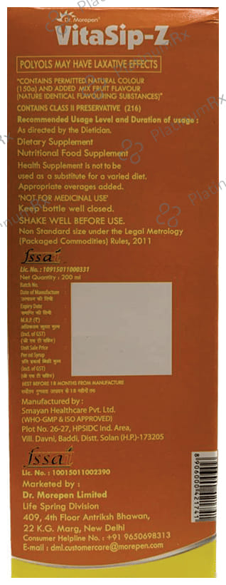 Dr. Morepen Vitasip Z Syrup 200ml