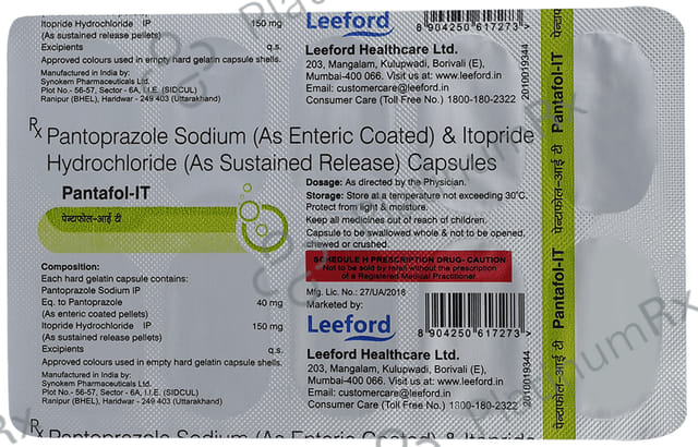Pantafol IT 40/150mg Capsule SR 10s