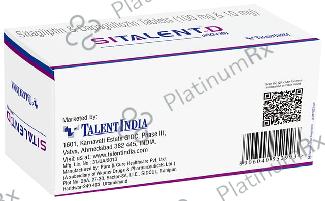 Sitalent D 10mg/100mg Tablet