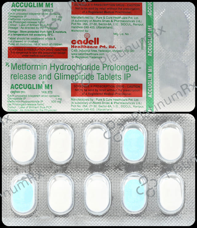 Accuglim M 1/500mg Tablet 10s