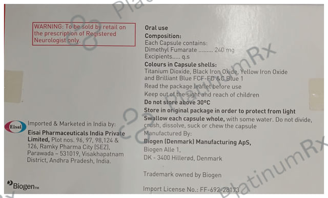 Tecfidera 240mg Capsule DR