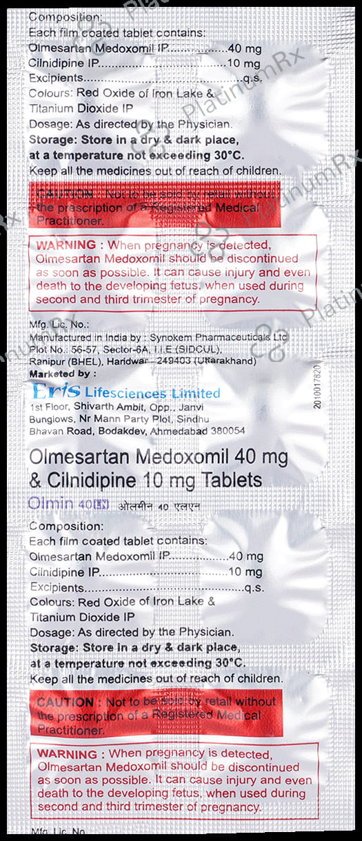 Olmin 40 LN 10/40mg Tablet 10s