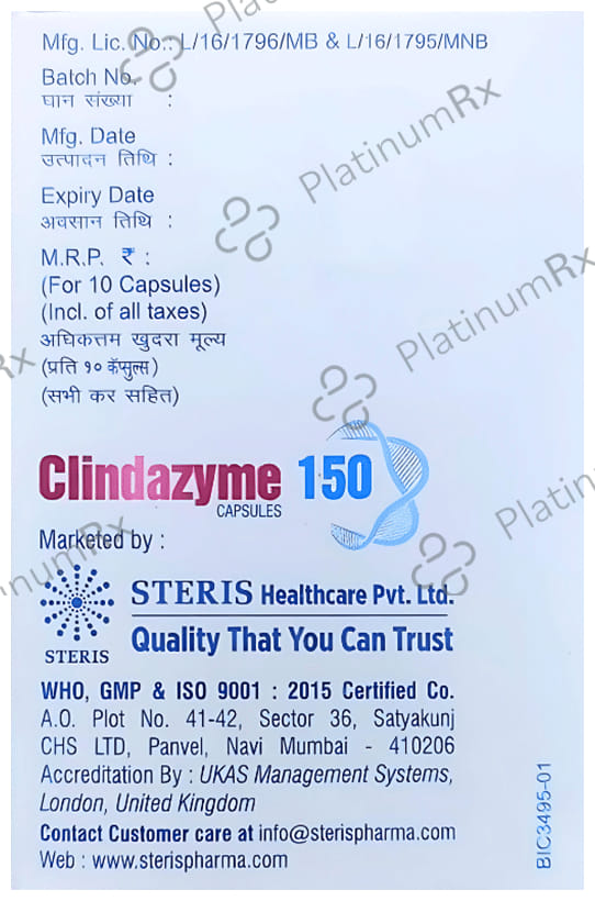 Clindazyme 150mg Capsule 10s