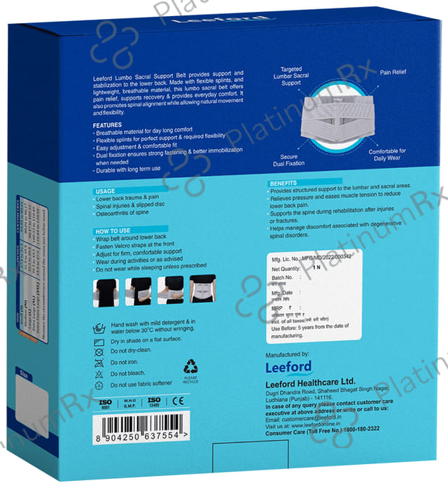 Leeford Lumbo Sacral Support Belt Small