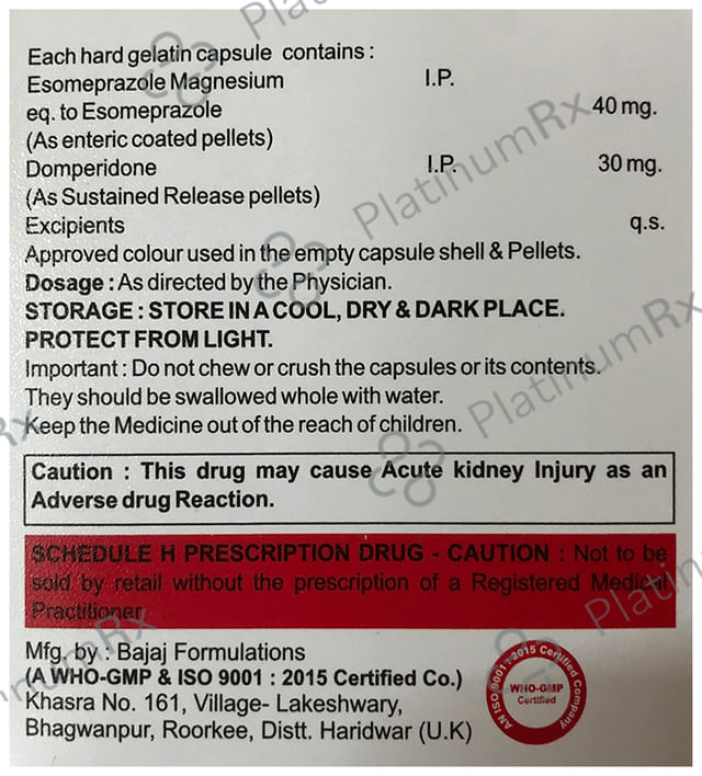 Esoglox D 30/40mg Capsule SR 10s