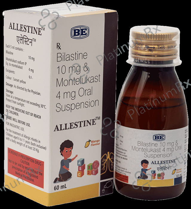 Allestine 10/4mg Oral Suspension Mango 60ml
