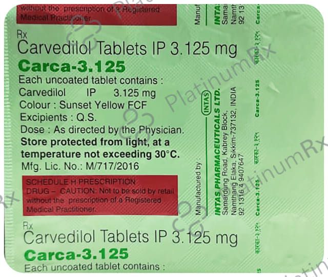 Carca 3.125mg Tablet 20s