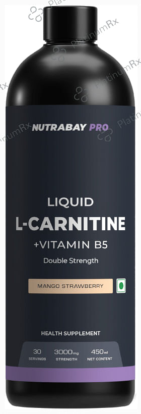 Nutrabay Pro Liquid L-Carnitine + Vitamin B5 Mango Strawberry
