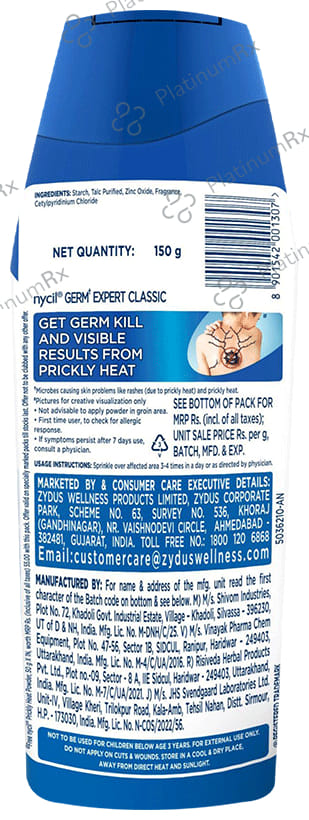 Nycil Germ Expert Classic Prickly Heat Powder 150gm + Nycil Powder 50gm