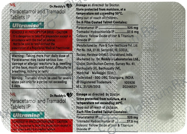 Ultranise 37.5mg/325mg Tablet