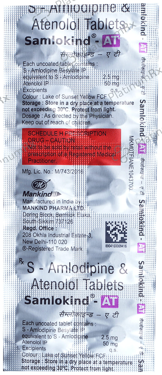 Samlokind AT 2.5/50mg Tablet 10s