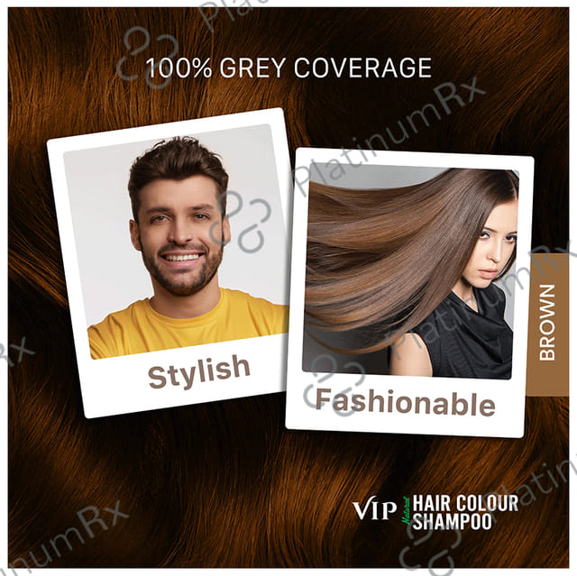 VIP Natural Hair Colour Brown Shampoo 180ml