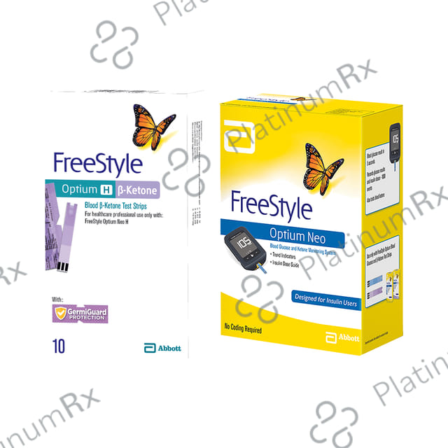 FreeStyle Optium Neo Blood Glucose and Ketone Monitoring System with 10 FreeStyle Optium H ?-Ketone Test Strip