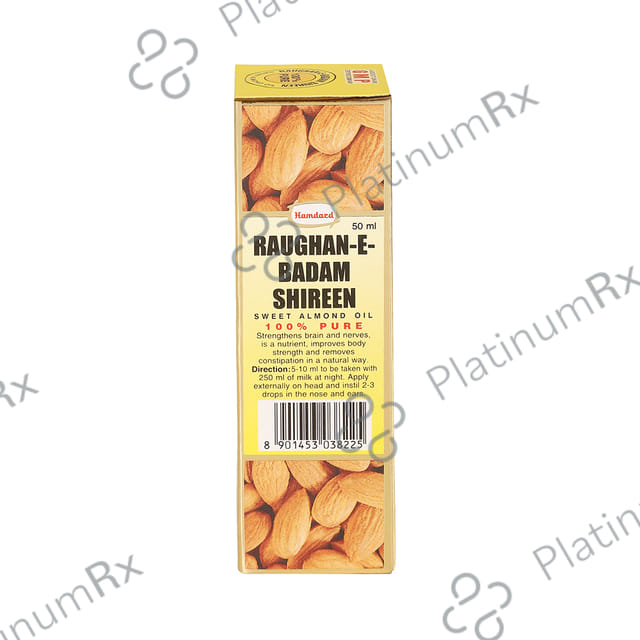 Hamdard Roghan Badam Shirin Pure Almond Oil - Eases Constipation & Supports Skin, Hair & Brain Health 50 ml