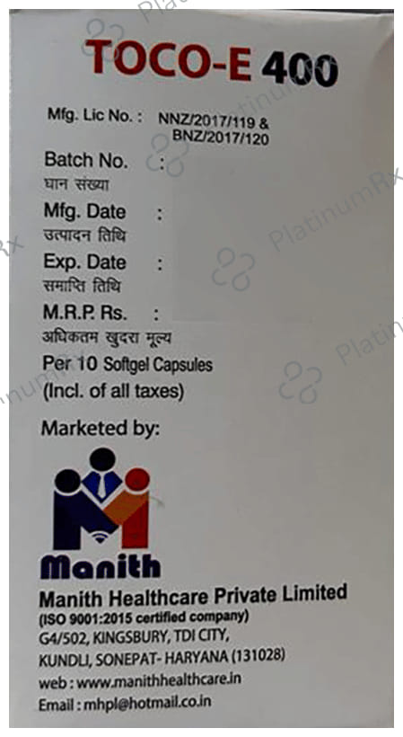 Toco E 400 Capsule 10s