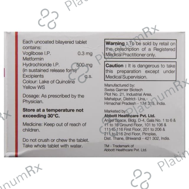 PPG Met 0.3/500mg Tablet SR 10s