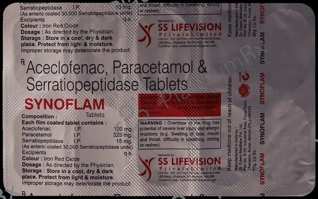 Synoflam 100mg/325mg/15mg Tablet