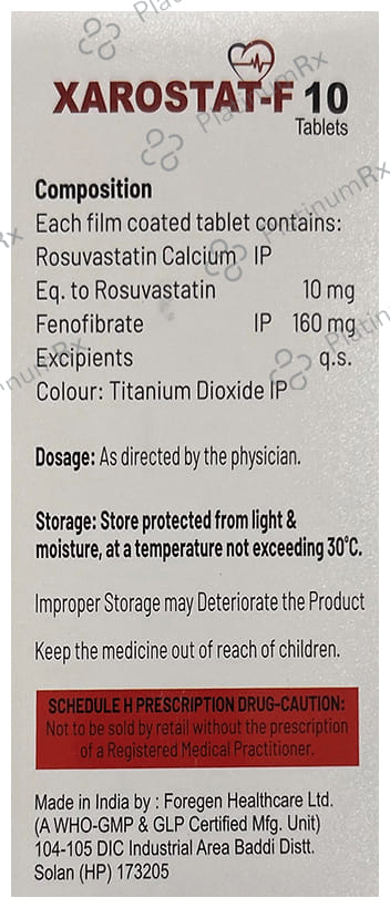 Xarostat F 10mg Tablet 10s