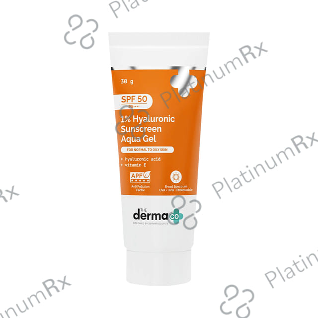 The Derma Co 1% Hyaluronic Sunscreen SPF 50 PA++++ Aqua Gel 30 gm