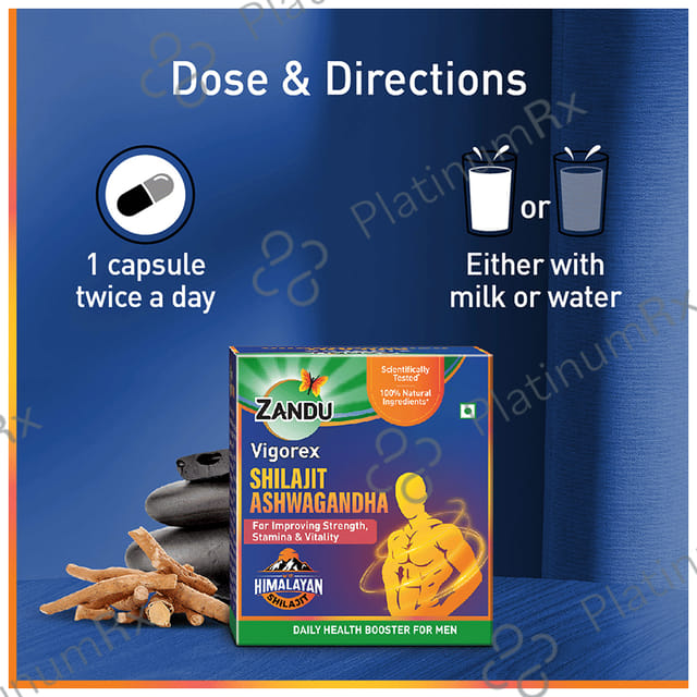 Zandu Vigorex Shilajit Ashwagandha Capsule