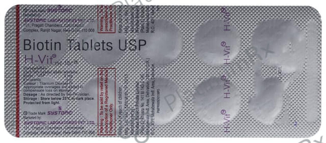 H Vit Biotin 5000mcg Tablet 10s