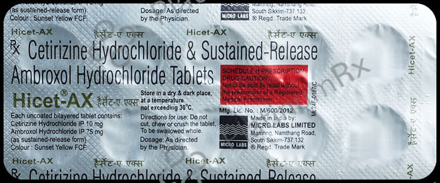 Hicet AX 85mg Tablet SR 10s