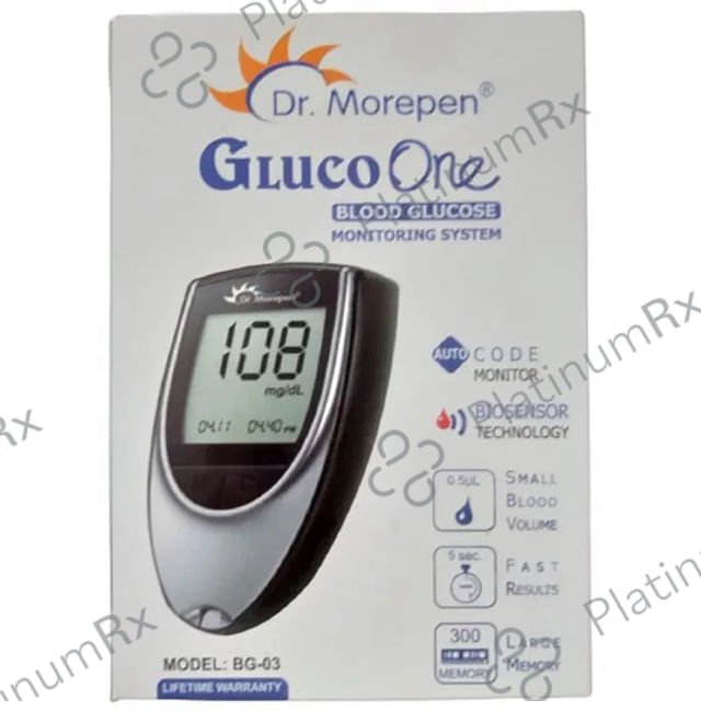 Dr Morepen BG 03 Gluco One Blood Glucose Monitoring System (Only Glucometer) Unit 1s