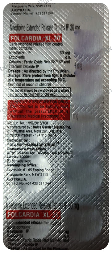 Folcardia XL 30mg Tablet 10s
