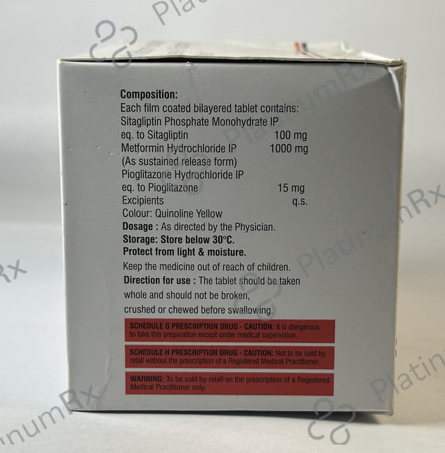 Sitaglize MP 100/15/1000mg Tablet SR 10s